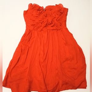 Deja Vu Red Dress Floral Motifs Size Small